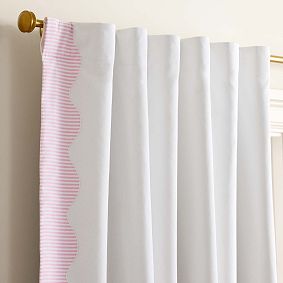 Striped Scallop Blackout Curtain