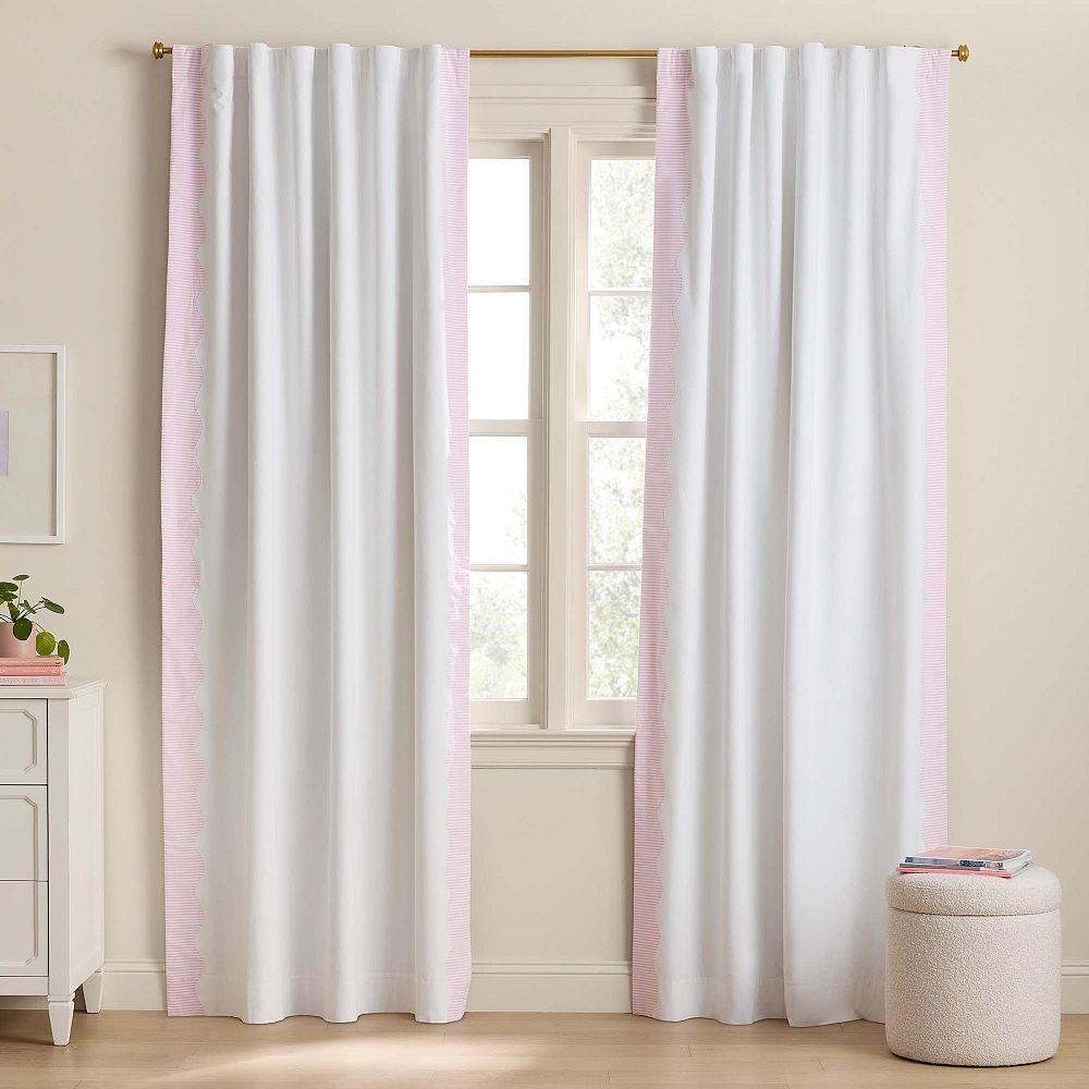 Striped Scallop Blackout Curtain