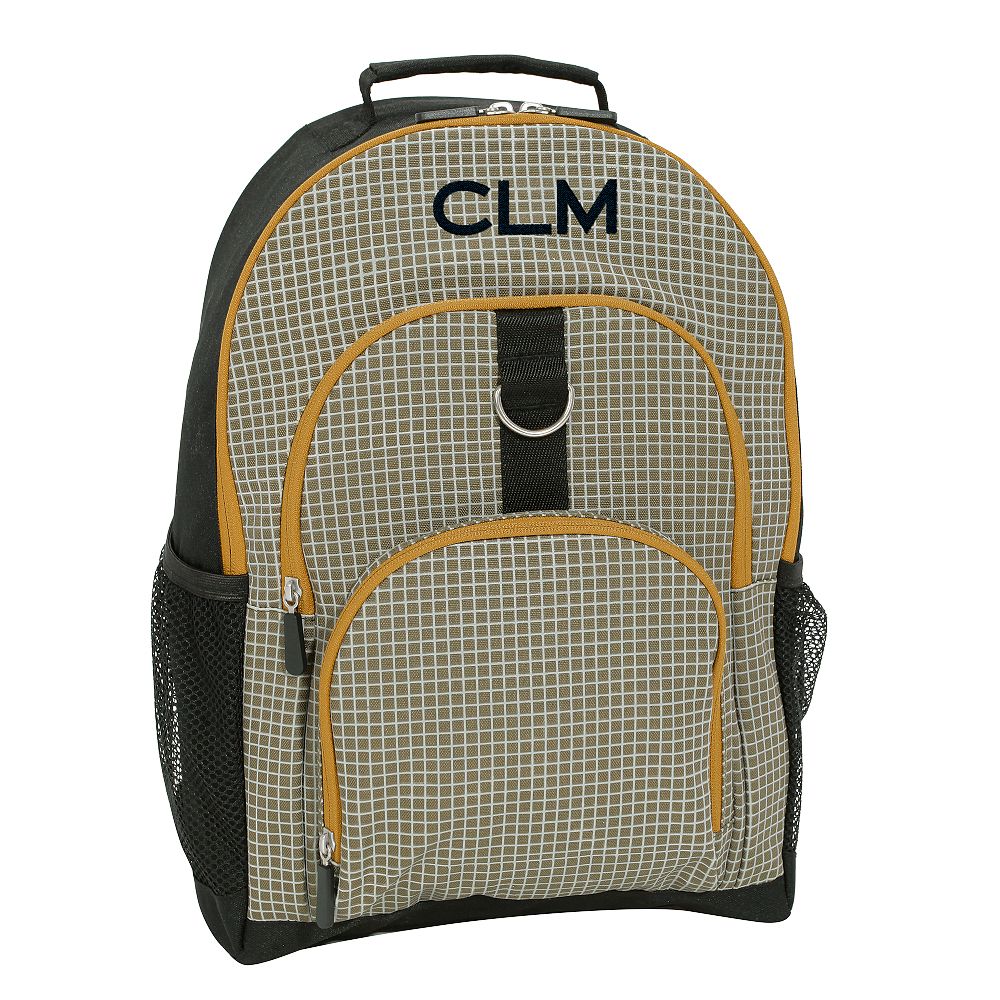 Gear-Up Reflective Grid Green Backpack, Large