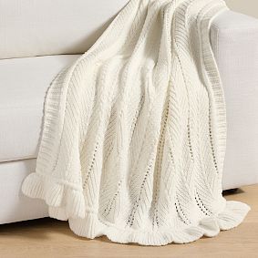 Herringbone Ruffle Throw