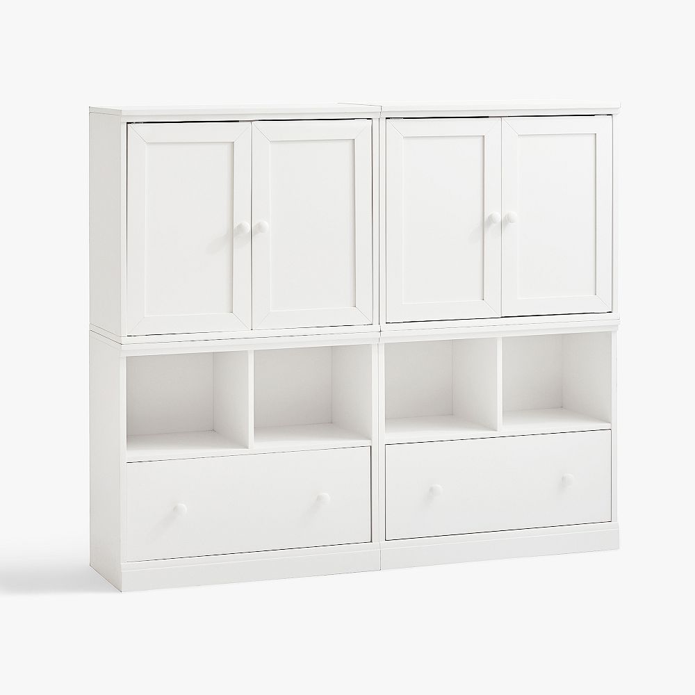 Cameron Bookcase with Cubby Drawer Base, Set of 2 (59&quot;)