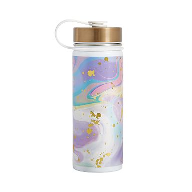 Color Flow Metallic Watercolor Tie-Dye Slim Water Bottle