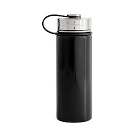 Solid Black Backpack and Solid Black Slim Water Bottle Bundle
