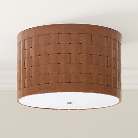Wesley Faux Leather Flush Mount (17&quot;)