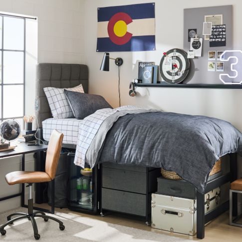 Boxy Plaid Dorm Room