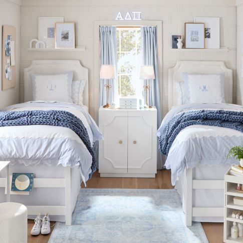 Preppy Blues Dorm Room