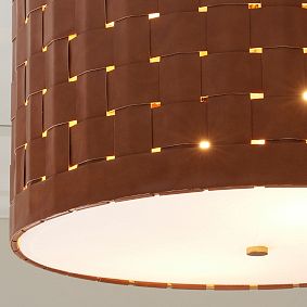 Wesley Faux Leather Flush Mount (17&quot;)