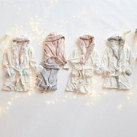 Leopard Faux-Fur Trim Hooded Robe