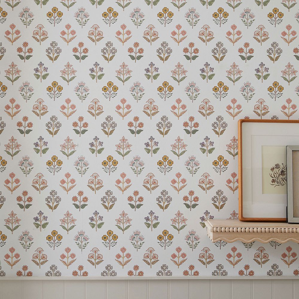 Lily Floral Blockprint Wallpaper