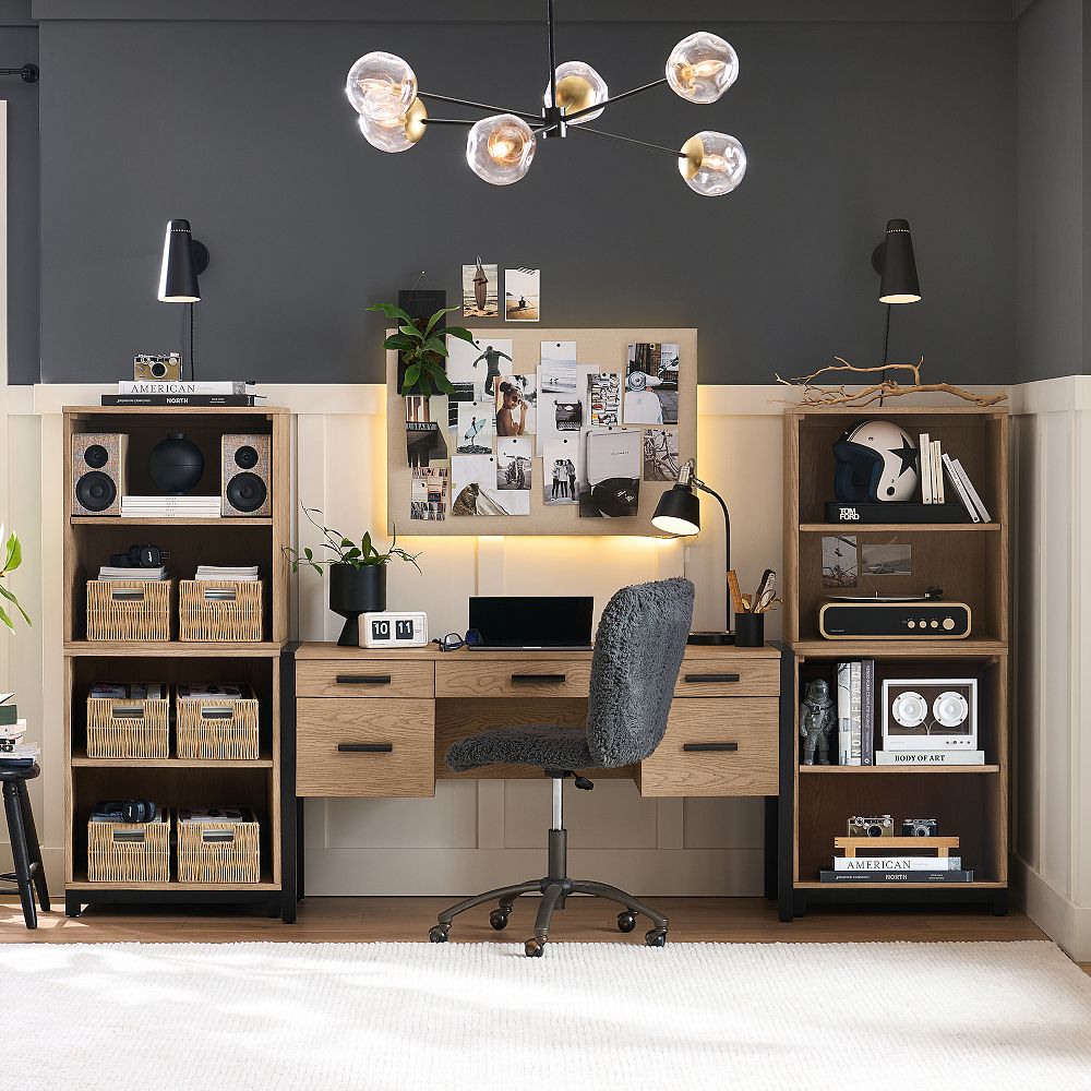 Kearny Smart&#8482; Storage Desk &amp; Cubby Bookcase Set (106&quot;)