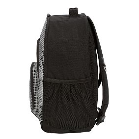Gear-Up Reflective Grid Black Backpack &amp; Cold Pack Lunch Box Bundle