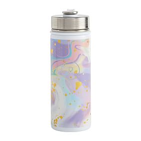 Color Flow Metallic Watercolor Tie-Dye Slim Water Bottle