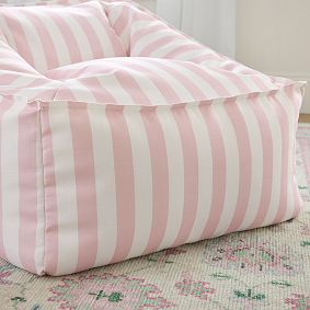 Cabana Stripe Mauve Chalk Modern Bean Bag Lounger