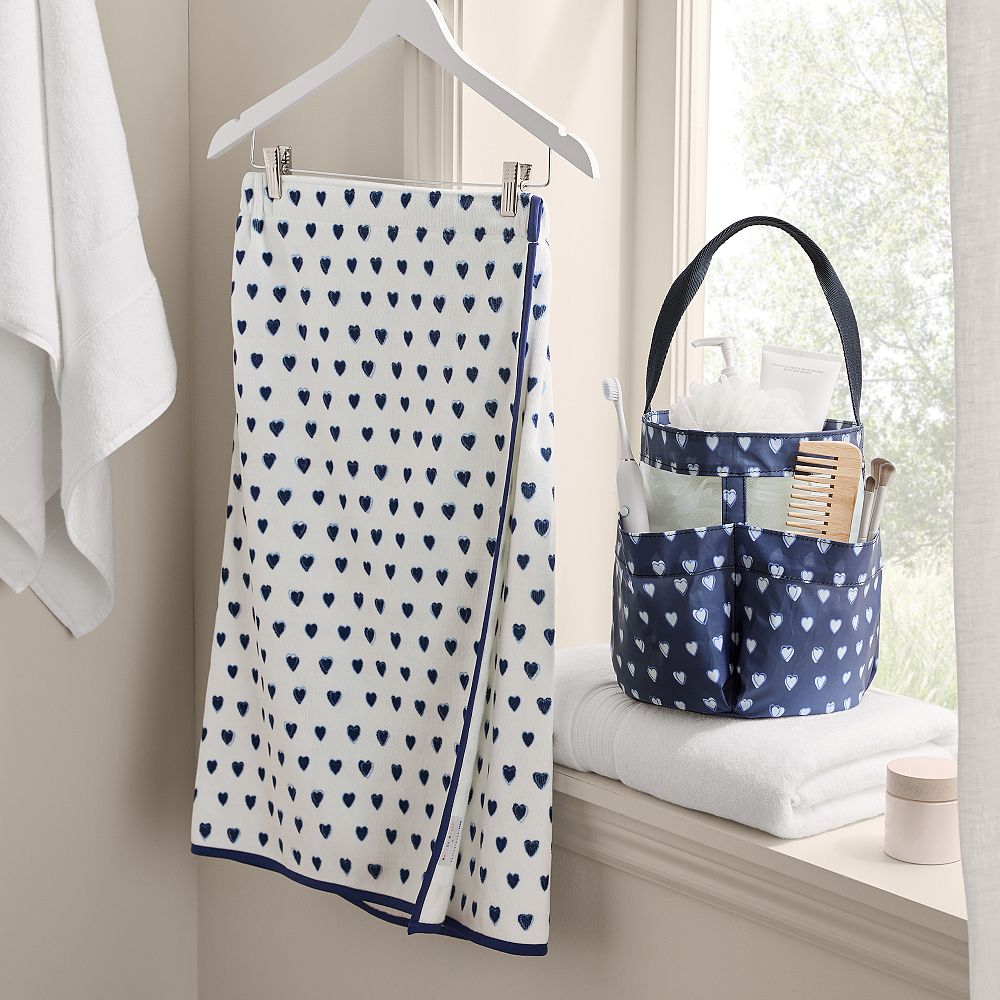 Roller Rabbit Hearts Bath Wrap &amp; Shower Caddy Set