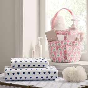 Roller Rabbit Hearts Towels &amp; Monkey Shower Caddy Set