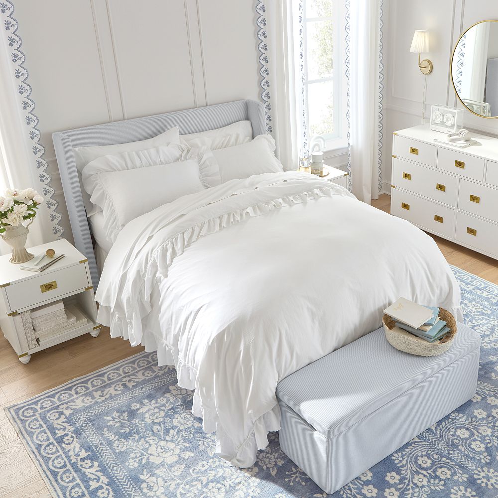 Washed Cotton Ruffle Organic Duvet Cover