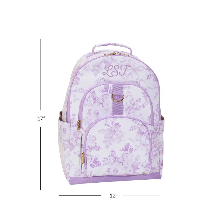 Gear-Up LoveShackFancy Lavender Damask Backpack Cold Pack Lunch Bundle