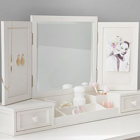 Beadboard Vanity Desk Set