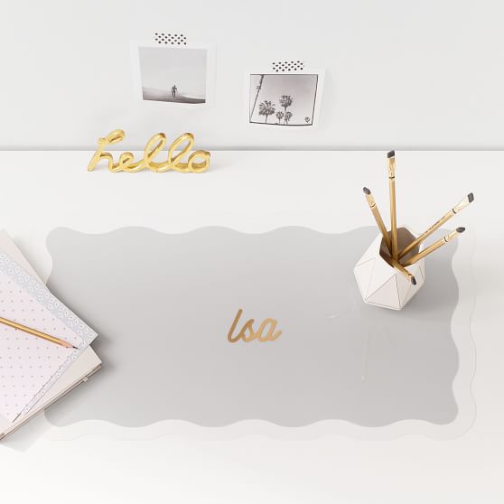 Personalized Scallop Desk Mat (24"x14")