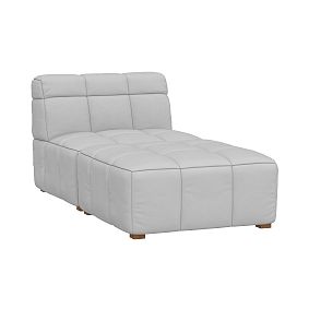 Baldwin Chaise Lounge, Faux Suede Light Gray