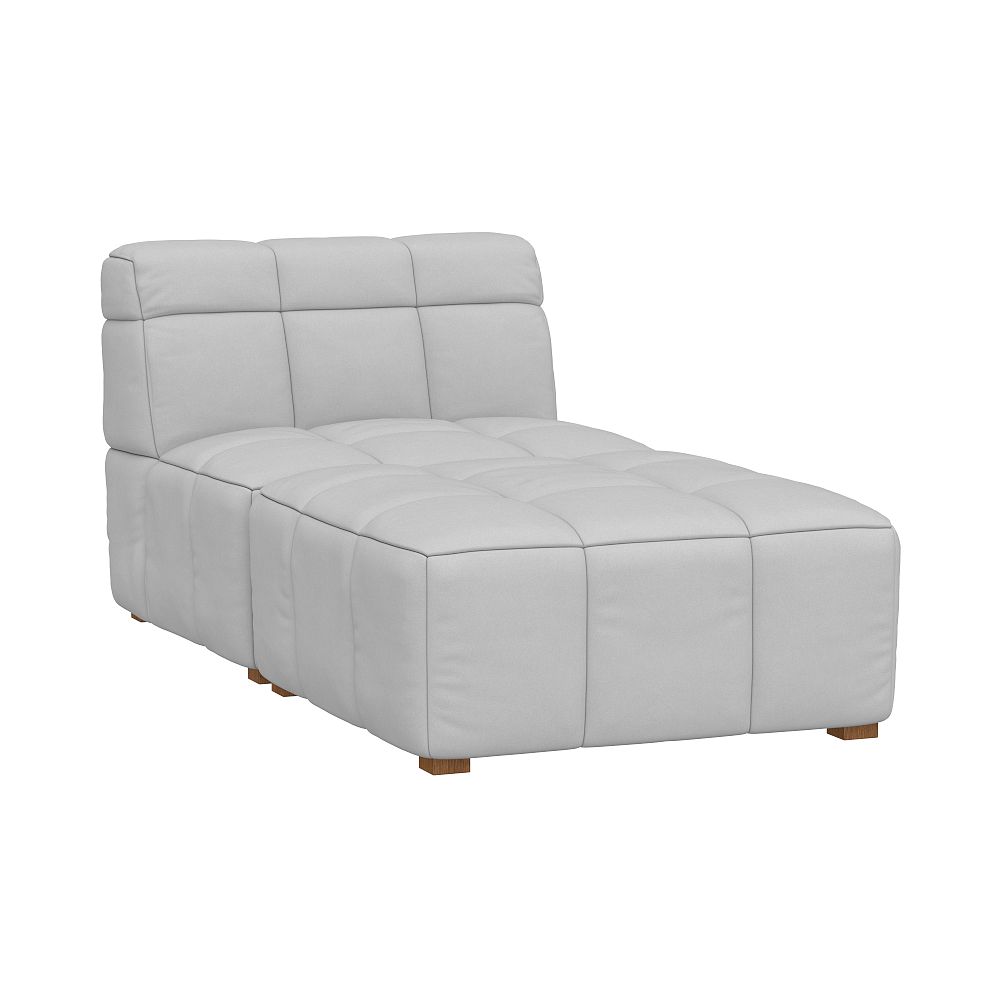 Baldwin Chaise Lounge, Faux Suede Light Gray