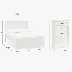 Hampton Classic Bed &amp; 5-Drawer Tall Dresser Set