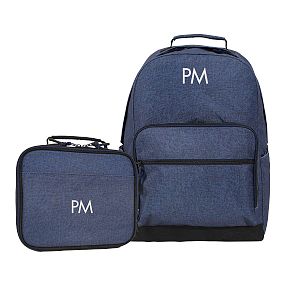 Gear-Up Heathered Navy Backpack &amp; Cold Pack Lunch Box Bundle