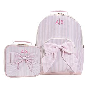 Gear-Up Le Petit Pink Bow Backpack &amp; Cold Pack Lunch Box Bundle