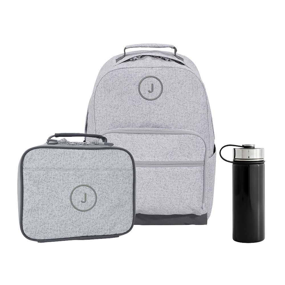 Gear-Up Heathered Gray Backpack &amp; Cold Pack Lunch Bundle, Set of 3