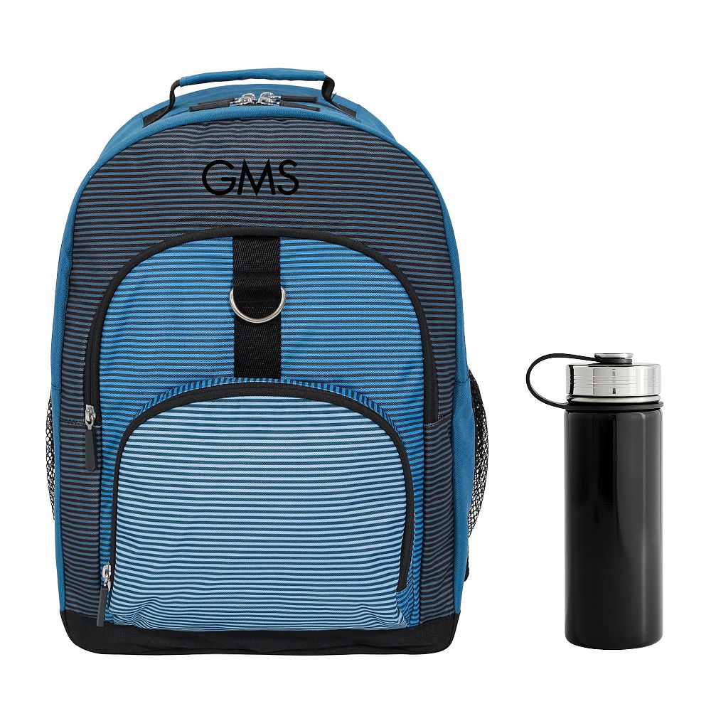 Gear-Up Color Block Ombre Backpack &amp; Water Bottle Bundle