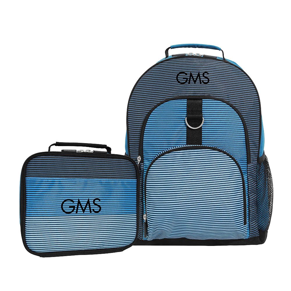 Gear-Up Color Block Ombre Backpack &amp; Cold Pack Lunch Box Bundle, Set of 2