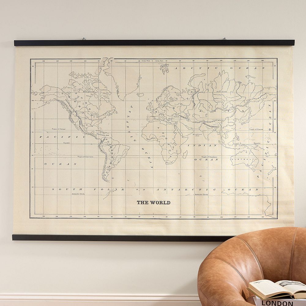 World Map Framed Tapestry (67&quot;x48&quot;)