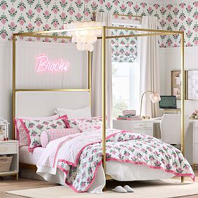 Roller Rabbit Rose Printed Roman Shade