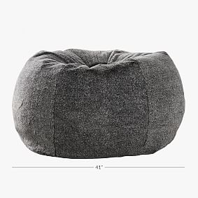 Large Speckled Coat Faux-Fur Bean Bag Chair
