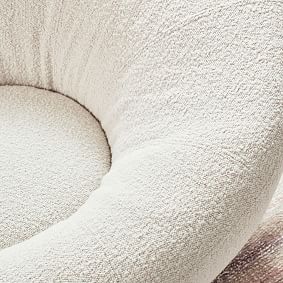 Chunky Boucle Ivory Groovy Swivel Chair