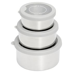 Gray/Silver Stainless Steel Nesting Bento Box