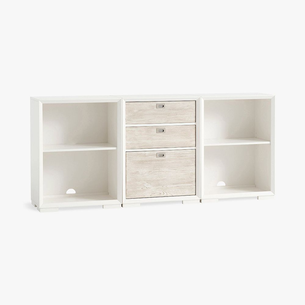 Callum Triple Mixed Shelf Low Bookcase (75&quot;)