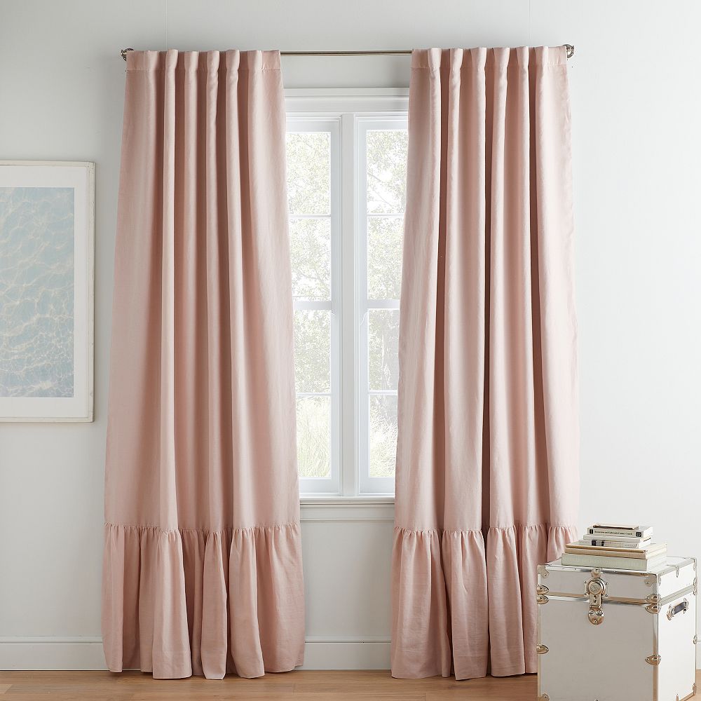 Belgian Linen Ruffle Blackout Curtain