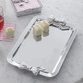 Handcrafted Bow Rectangular Tray (14&quot;x10&quot;)