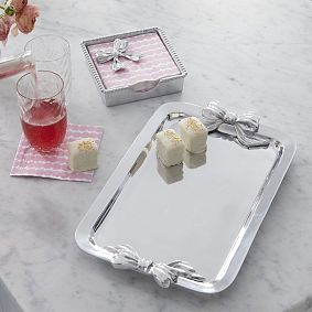 Handcrafted Bow Rectangular Tray (14&quot;x10&quot;)