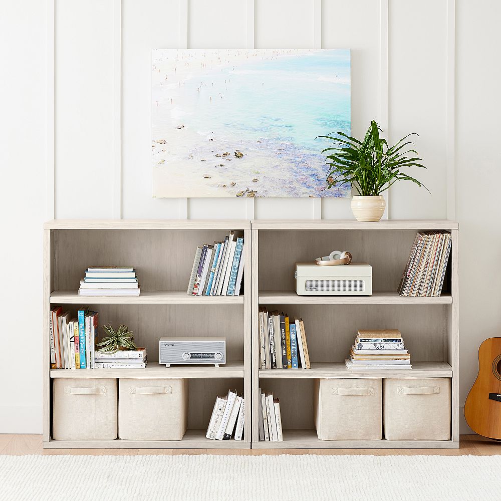 Costa Low 3-Shelf Bookcase, Set of 2 (80&quot;)