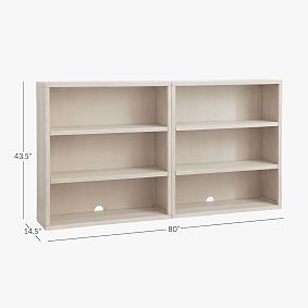 Costa Low 3-Shelf Bookcase, Set of 2 (80&quot;)