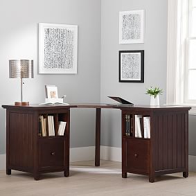 Beadboard Corner Divider Desk
