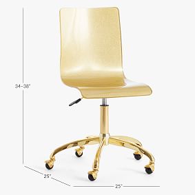 Gold Glitter Acrylic Swivel Desk Chair