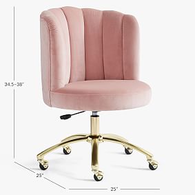 Luxe Velvet Dusty Rose Swivel Desk Chair