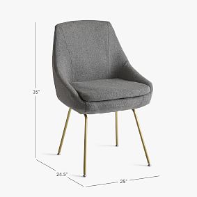 Tweed Mathis Stationary Desk Chair - Charcoal