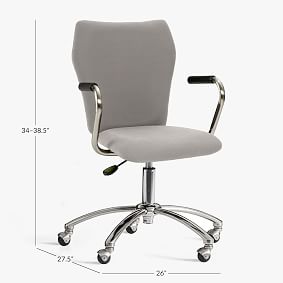Twill Airgo Swivel Desk Chair - Light Gray