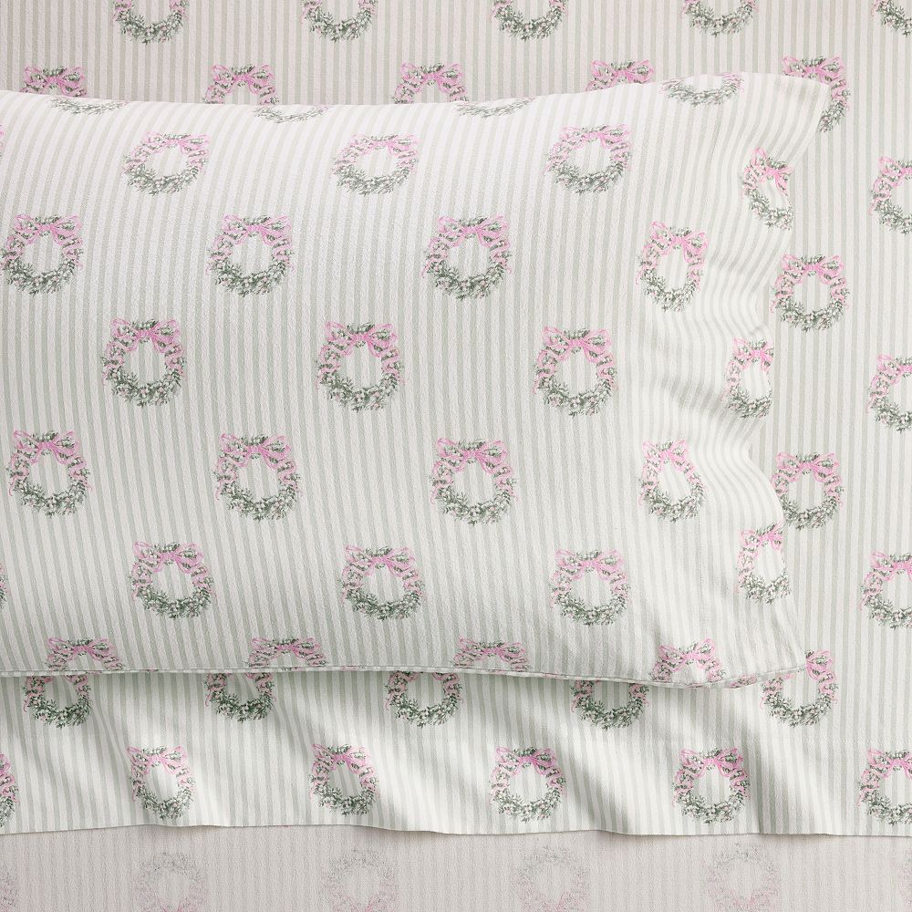 Georgia Wreath Flannel Sheet Set