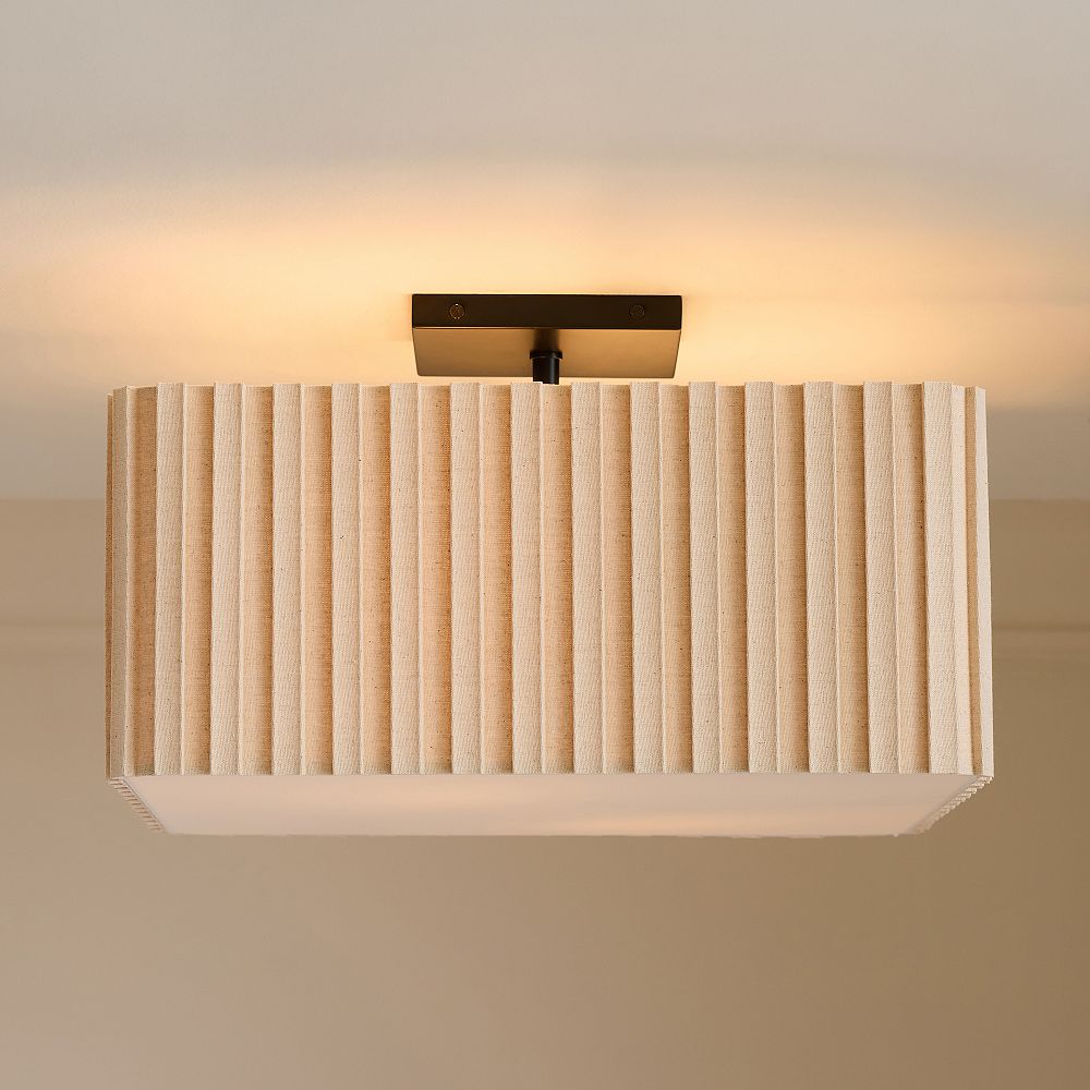 Channeled Linen Flush Mount (18&quot;)