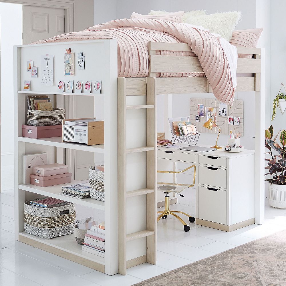 Rhys Loft Bed with Desk Set